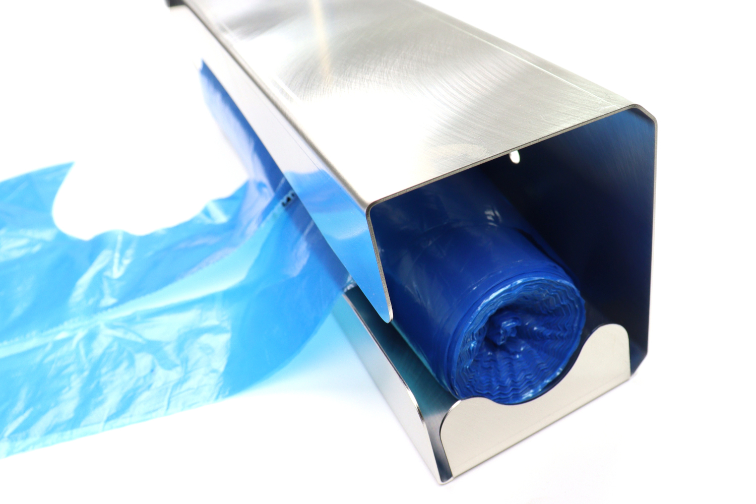 Stainless steel dispenser for aprons