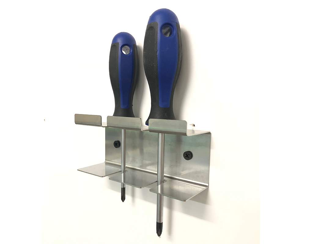 Stainless steel hanger for screwdrivers