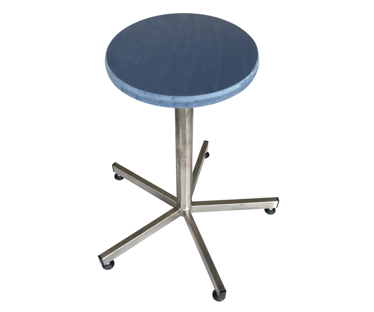 Stainless steel swivel stool with metal detectable seat