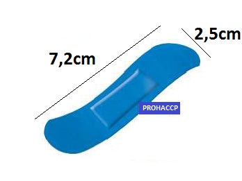 Ar metāla detektoru uztverams zils plāksteris
7,2x2,5mm