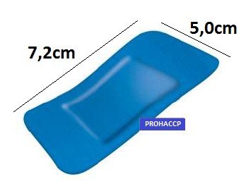 Detecteerbare blauwe pleisters 7,2x5,0mm