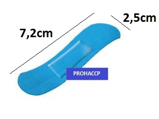 Ar metāla detektoru uztverams zils plāksteris PREMIUM
7,2x2,5cm